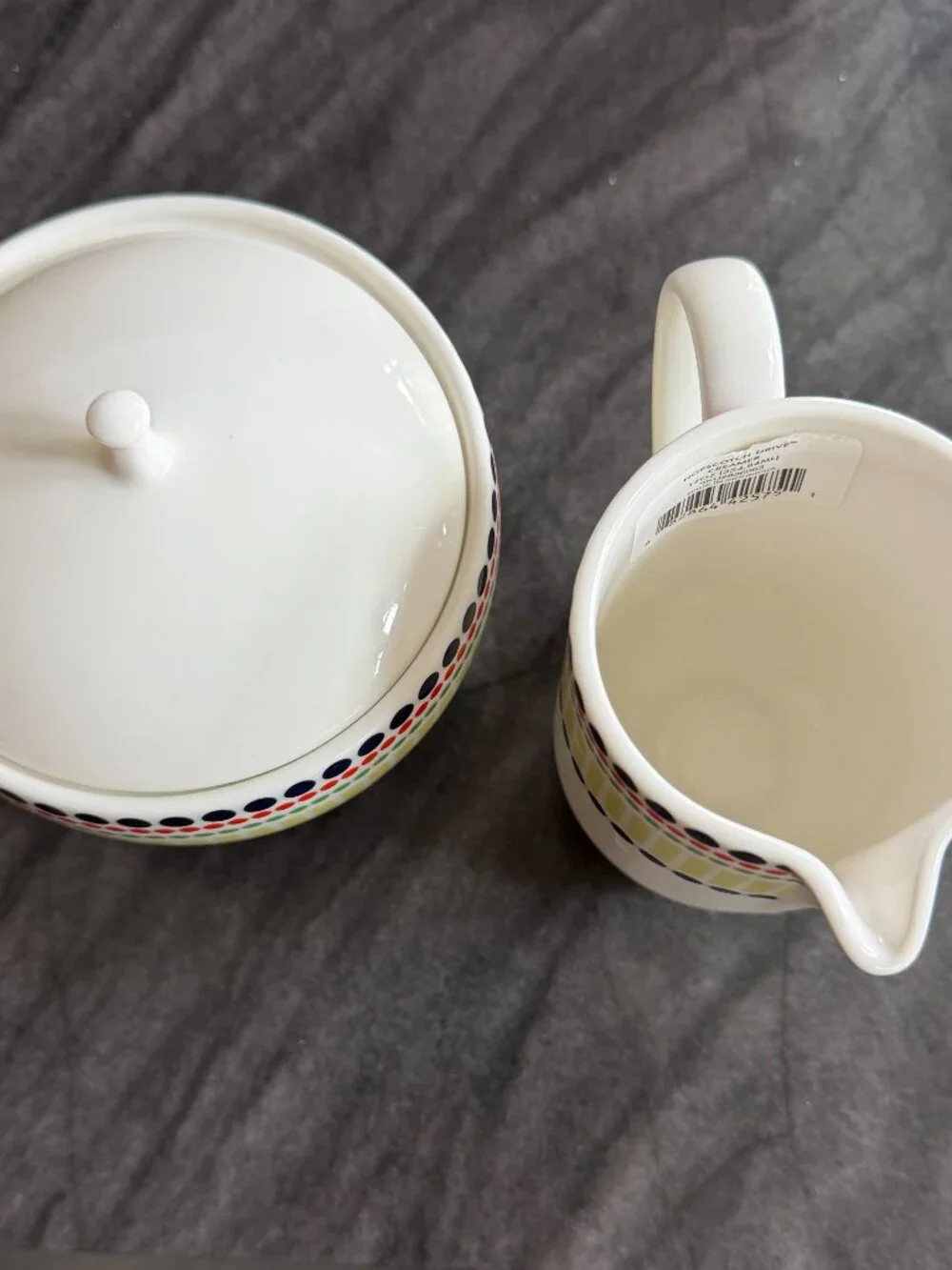 kate spade Lenox Hopscotch Drive Creamer & Lidded Sugar Bowl Set Porcelain
